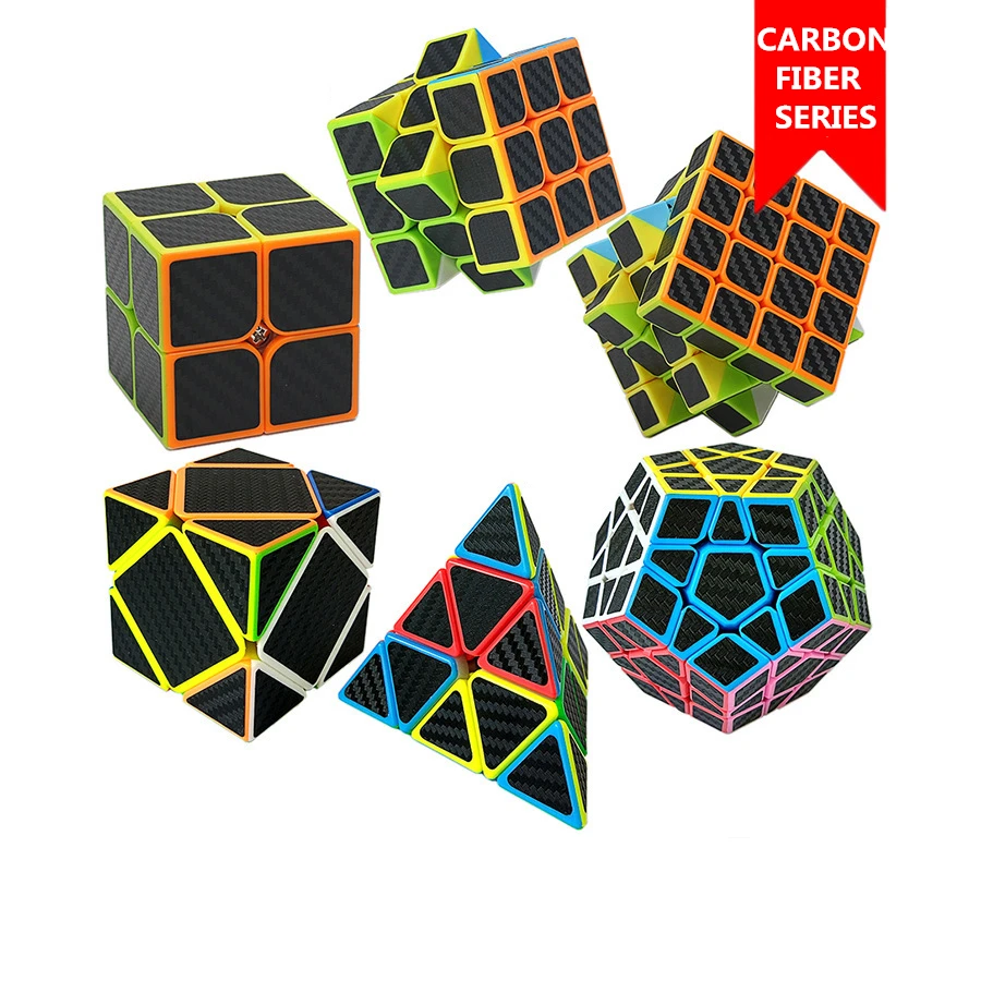 Non-toxic Carbon Fiber Sticker Magic Cube 2x2x2 3x3x3 4x4x4 5x5x5 Cubo Magico Puzzle Toy for Children Kids Early Education Gift