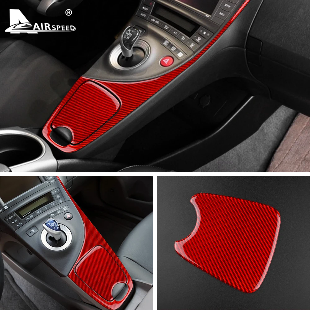 Real Soft Carbon Fiber for Toyota Prius 2010 2011 Accessories Interior Trim Car Center Water Cup Holder Cover Sticker