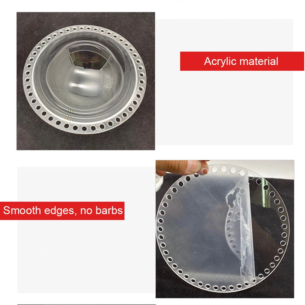 45 Holes 17cm Hemispherical Transparent Cover Acrylic Material Board For Knit Bag Handmade Bag Bag Parts Accessories