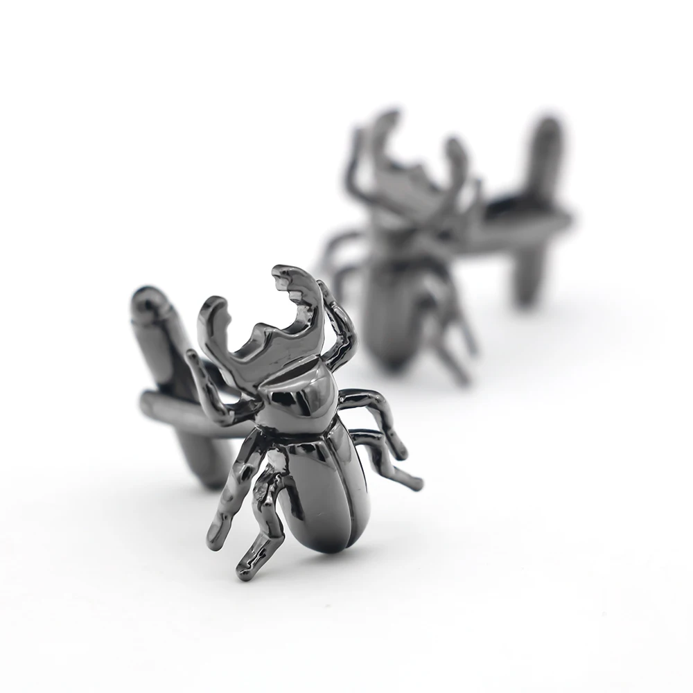 New Arrival Beetles Cuff Links Gunblack Color Insect Design Quality Brass Material Men's Cufflinks Free Shipping image 2