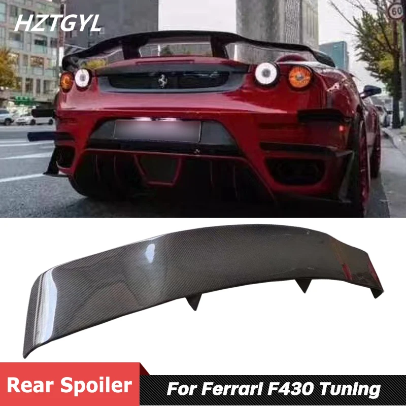 HM Style Carbon Fiber Materia Rear Spoiler Trunk Wing For Ferrari F430 Tuning 2013-2016