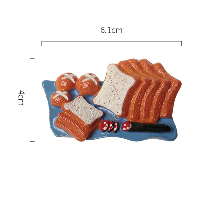 3d fridge magnet refrigerator paste food Baguette bread egg Bread basket toast hamburger refrigerator decoration collection gift