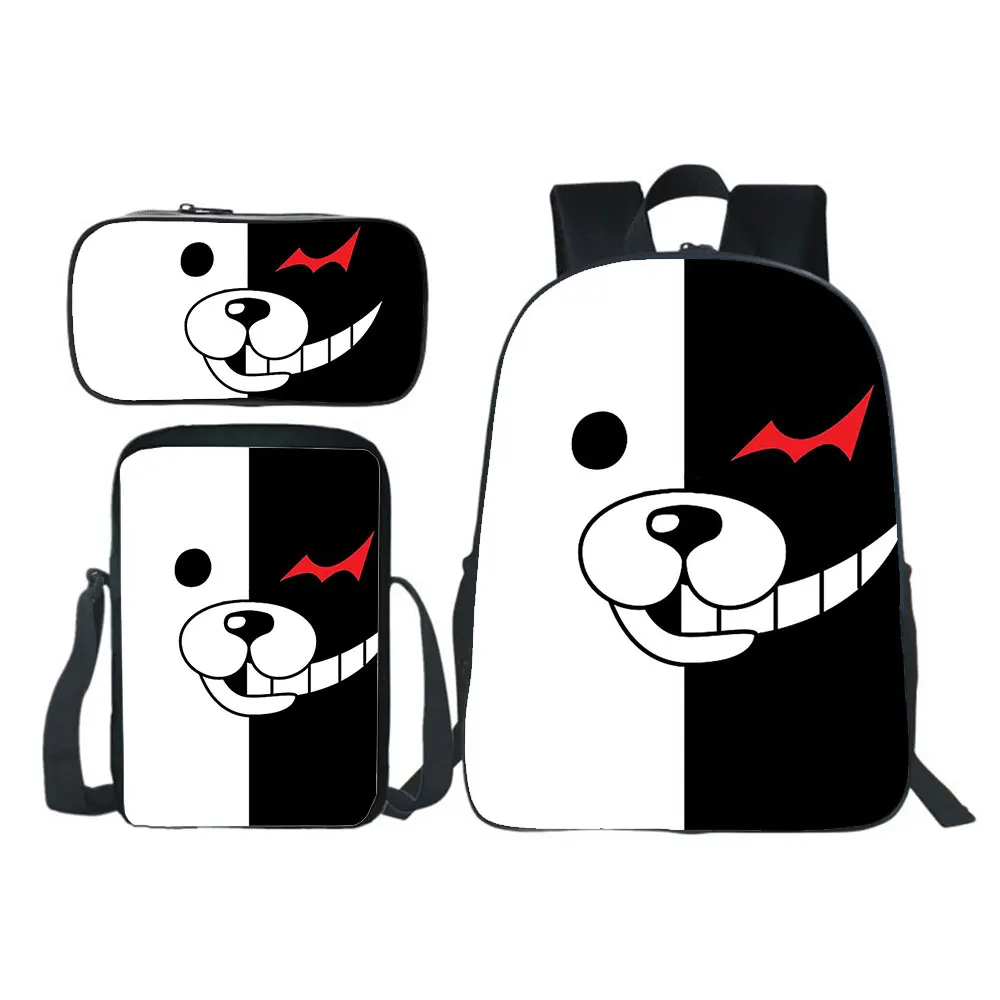 

Anime Danganronpa Backpack 3pcs Set Gift(backpack+shouder Bag+pen Bag) Boys Girls School Bag Teens Bookbag Kids Rucksack