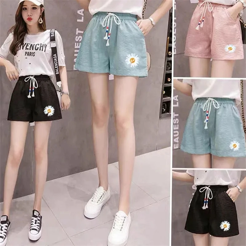 Joggers Vrouwen Koreaanse Stijl Trekkoord Zomer Casual Baggy Sport Biker Shorts Hoge Taille Wijde Pijpen Harajuku Mode Shorts Vrouwelijke