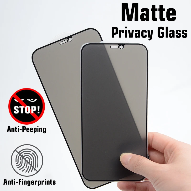 

Matte Anti Glare Tempered Glass For iPhone 15 14 13 12 11 Pro Max XSMAX XS XR X 6 7 8 Plus SE Anti spy Screen Protector