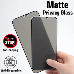 Matte Anti Glare Tempered Glass For iPhone 15 14 13 12 11 Pro Max  XSMAX XS XR X 6 7 8 Plus SE  Anti spy Screen Protector