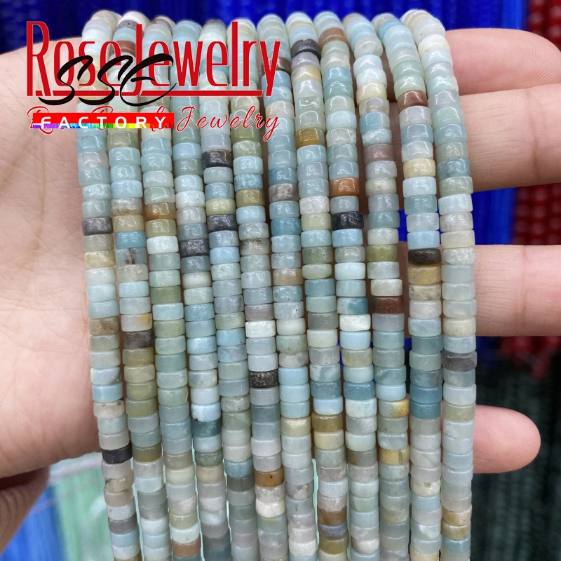 2x4mm Natural Stone Amazonite Beads Loose Spacer Beads For Jewelry Making DIY Power Energy Healing Earring Necklace Bracelet 15