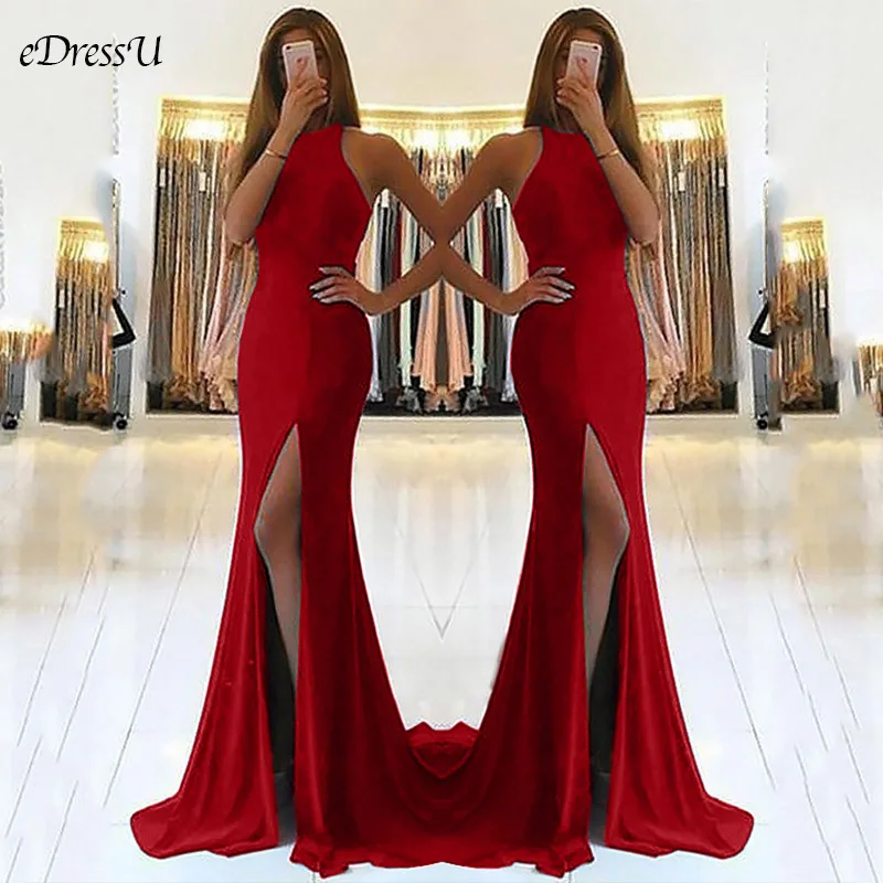 Sexy Halt Mermaid Avondjurk Hoge Split Party Jurk Elegante Maxi Jurk Vestido De Fiesta Uitsnede Formele Prom Jurk YSM-5525