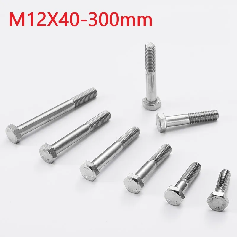 

M12 Hexagon Head Half Tooth Bolts 12mm X 40 90 180 190 210 220 230 270 290 300mm 304 Stainless Steel Extended Half Thread Screws