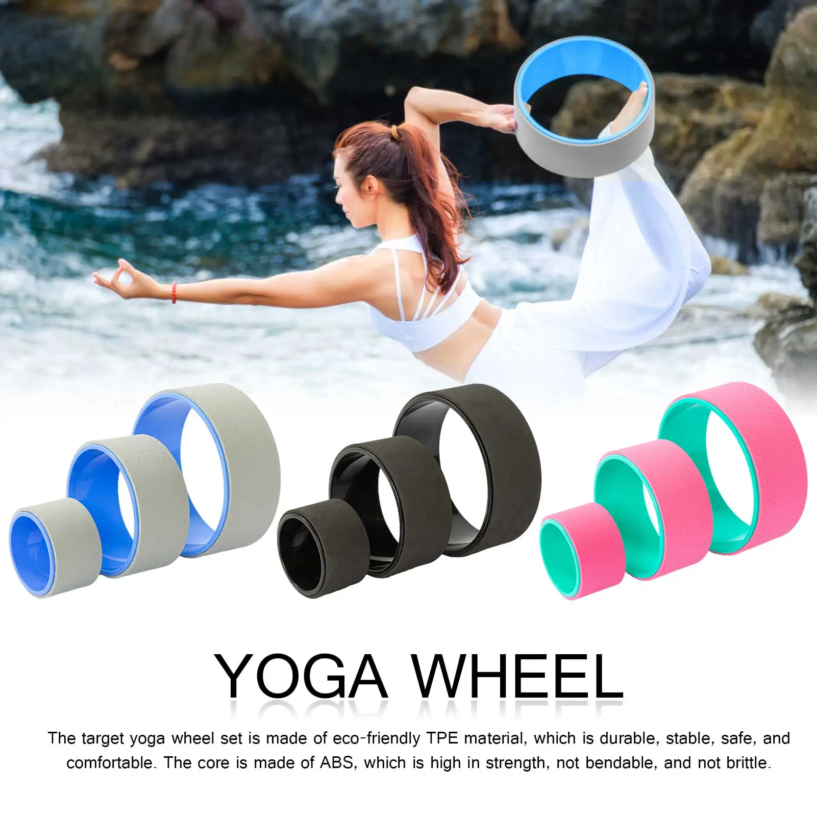 Yoga Wheel Set of 3 Yoga Wheel Muscle Relaxation Yoga Balance Accessories