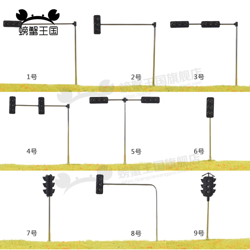 HO scale Model Railway Traffic Light Miniature City Street Lamppost Train Signal Light Model kits Diorama Building Accessories