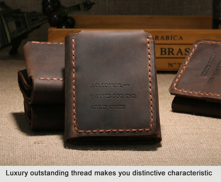 Secret Walter Mitty Wallet Men Genuine leather Wallet Vintage Crazy horse Leather men wallet Handmade male purse Money Bag Coin