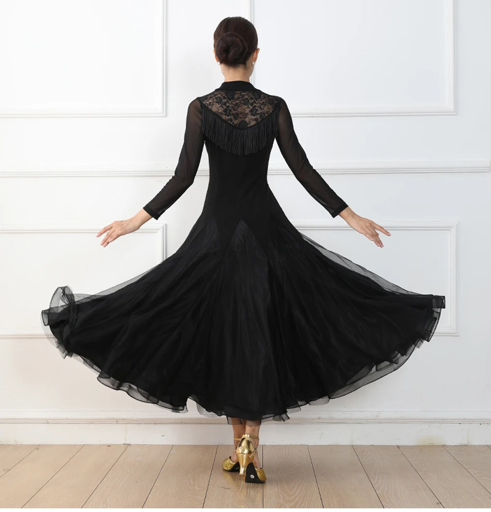 Women Slim Standard Lace Ballroom Dance Competition Dresses Waltz Dress Tango Flamenco Waltz Jazz Competition Costume