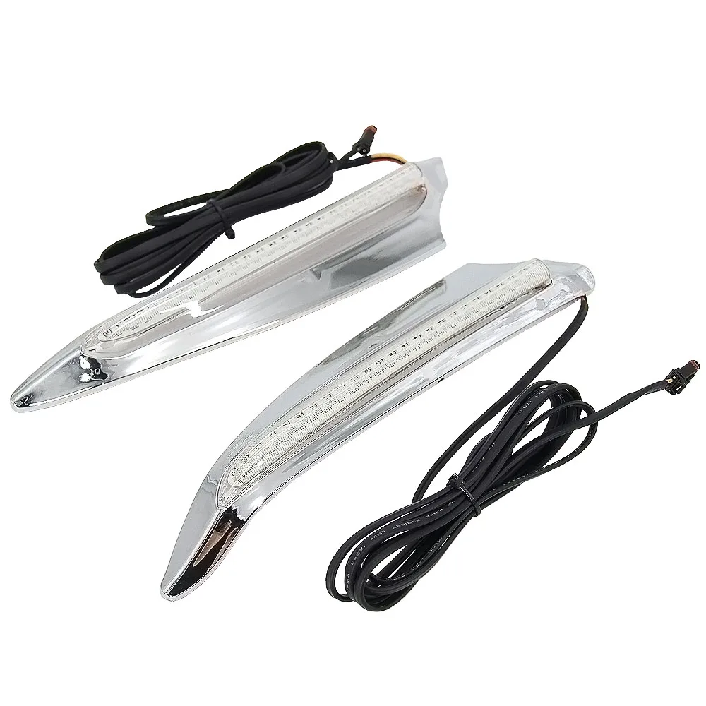 Chrome or Black For HONDA Gold Wing 1800 GL1800 F6B 2018 2019 2020 2021 Motorcycle Front Lighted Vent Trim LED Turn Signal Kit