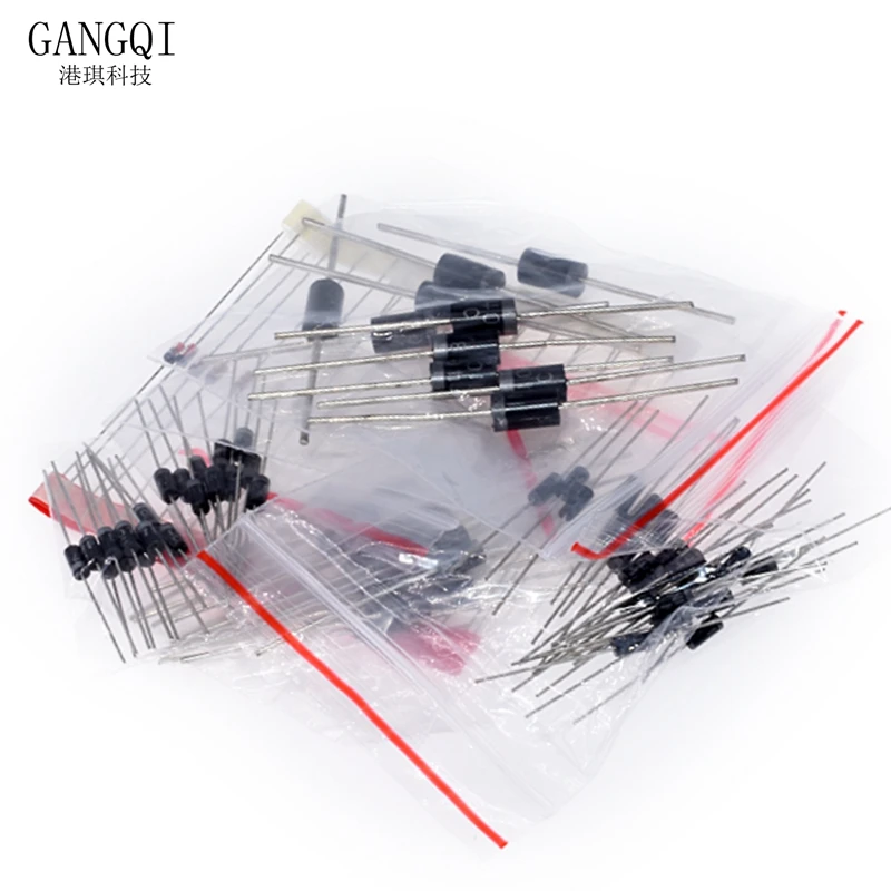 Diode Kit 1N4007 DIODE 1N4148 1N5819 1N5399 1N5408 1N5822 FR107 FR207 8 value=100pcs