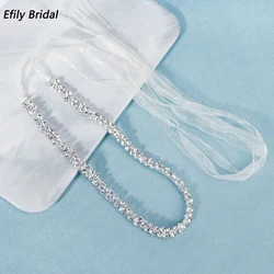 Eficiy-Bridal Handmade Rhinestone Cintos para Mulheres, Acessórios Do Partido, Cristal Vestido De Noiva, Strass Noiva Sash, Bridesmaid Gift