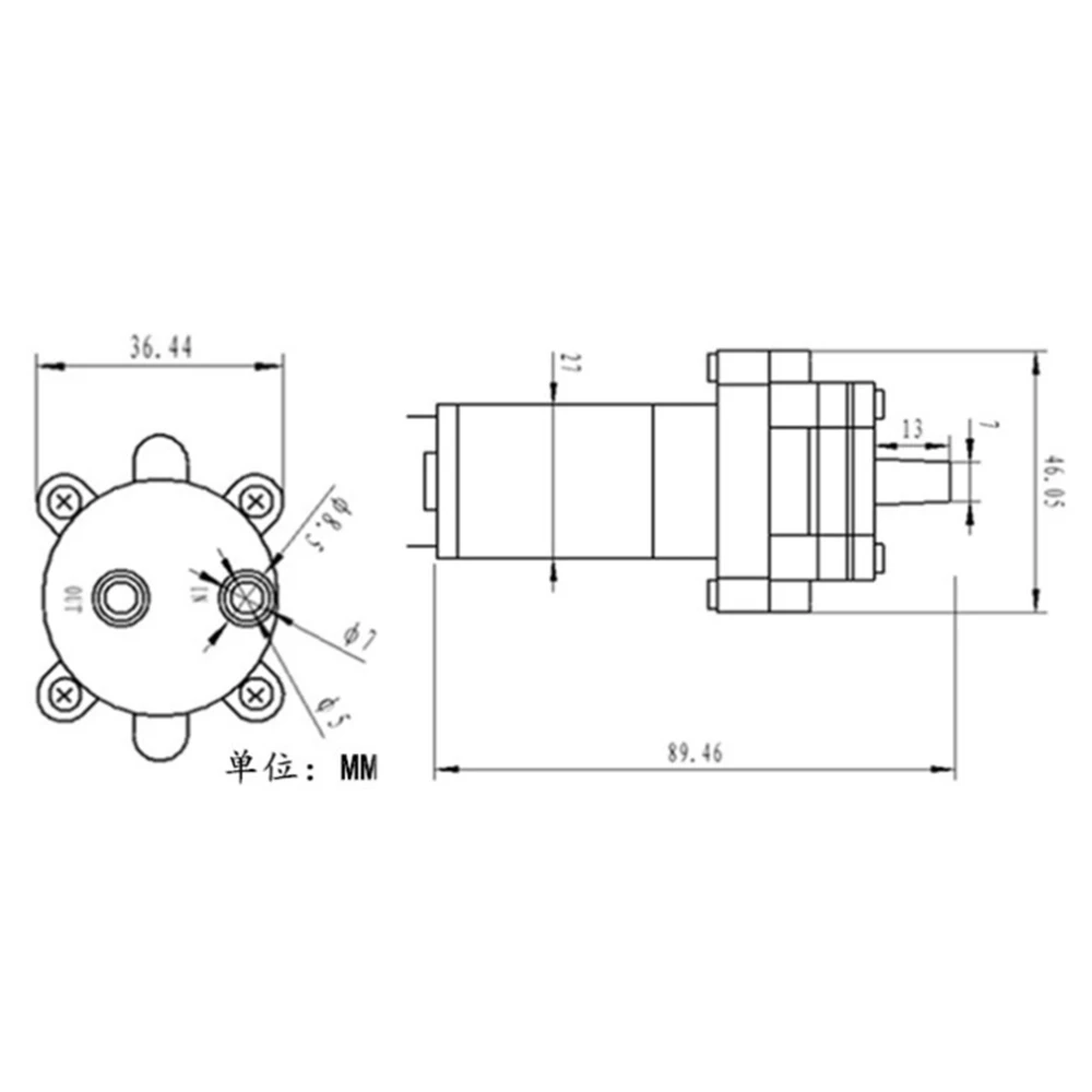 Micro Bomba De Água De Diafragma, Resistência De Alta Temperatura, Mini Bomba De Vácuo, 100 Graus Celsius, DC 6V-12V, 385