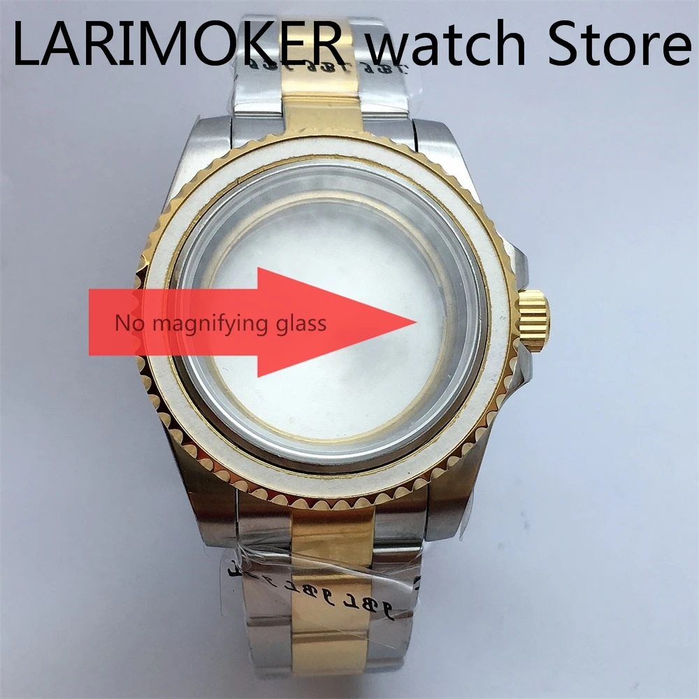 40mm Gold Case Sapphire Glass Solid 904L Stainless Steel Strap For NH35 36 38 39 ETA 2836 PT5000 DG2813, 3804, Miyota Movements