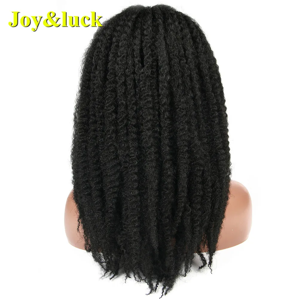 Longo Afro Kinky Curly Perucas sintéticas, Parte do meio, Crochet Tranças Perucas, Cor Preta, Cosplay ou Uso Diário Estilo de Cabelo