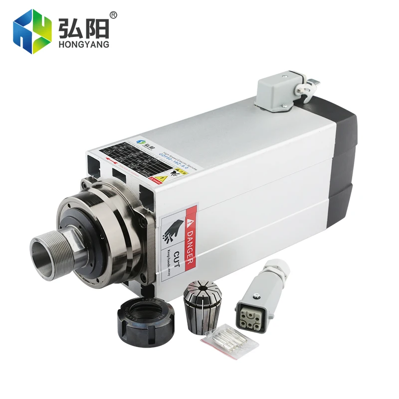 Moteur de broche de fraisage CNC, broche carrée refroidie à l'air, pliable pour le calcul du routeur CNC, machine de gravure de travail, 220V, 380V, 18000 KW, ER32
