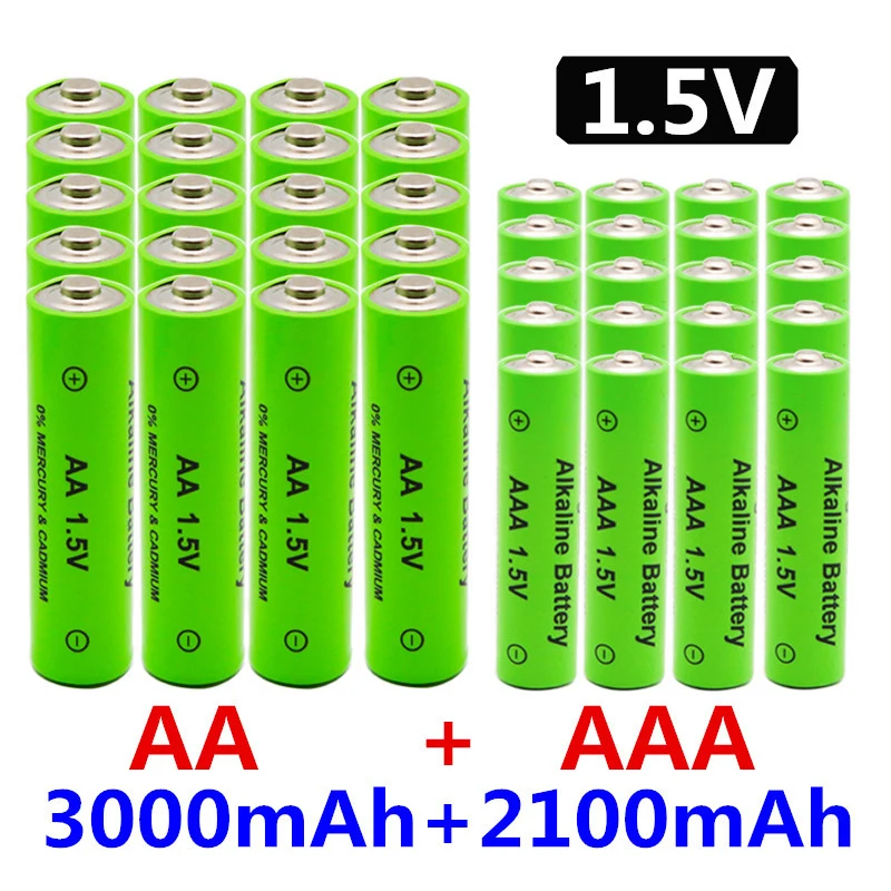 1.5V AA + AAA NI MH Rechargeable AA Battery AAA Alkaline 2100-3000mah For Torch Toys Clock MP3 Player Replace Ni-Mh Battery