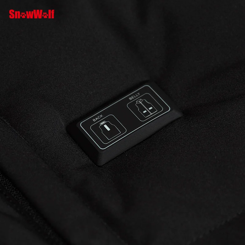 SNOWWOLF  Men Women USB heated Jacket Winter Outdoor Lovers Long Hooded Heating Coat Electric Thermal Clothing For Hiking