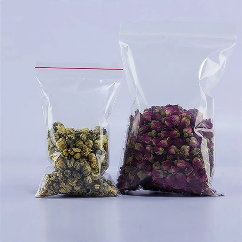 100PCS Plastic Bags Jewelry Zip Zipped Lock Reclosable Poly Clear Packaging Bags Different Size