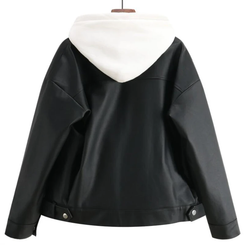 Female Coat Black Women Korean Autumn Leather Jacket Outwear