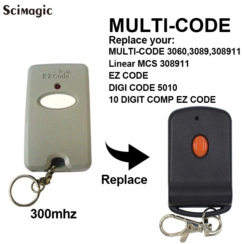 Imagem -03 - Linear Multi-código 3089 3060 308911 10 Dip Interruptor Porta da Garagem Controle Remoto 300mhz Handheld Transmissor Chaveiro