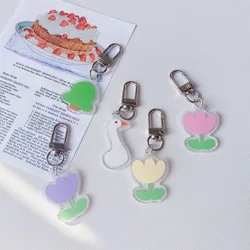 Ins – porte-clés coloré en forme de canard tulipe, poudre Flash scintillante, pendentif décoratif en acrylique, jouet Kawaii pour sac à dos