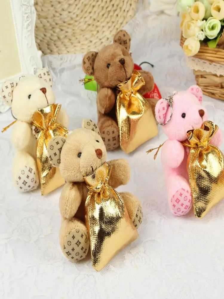 Creative Little Bear With Backpack Wedding Candy Bags For Baby Shown Wedding Decorations Party Favors Supplies 4 Colors