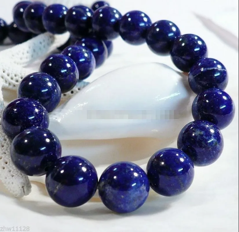 Huge 14mm Natural Blue Lapis Lazuli Gemstone Round Bead Loose 15''