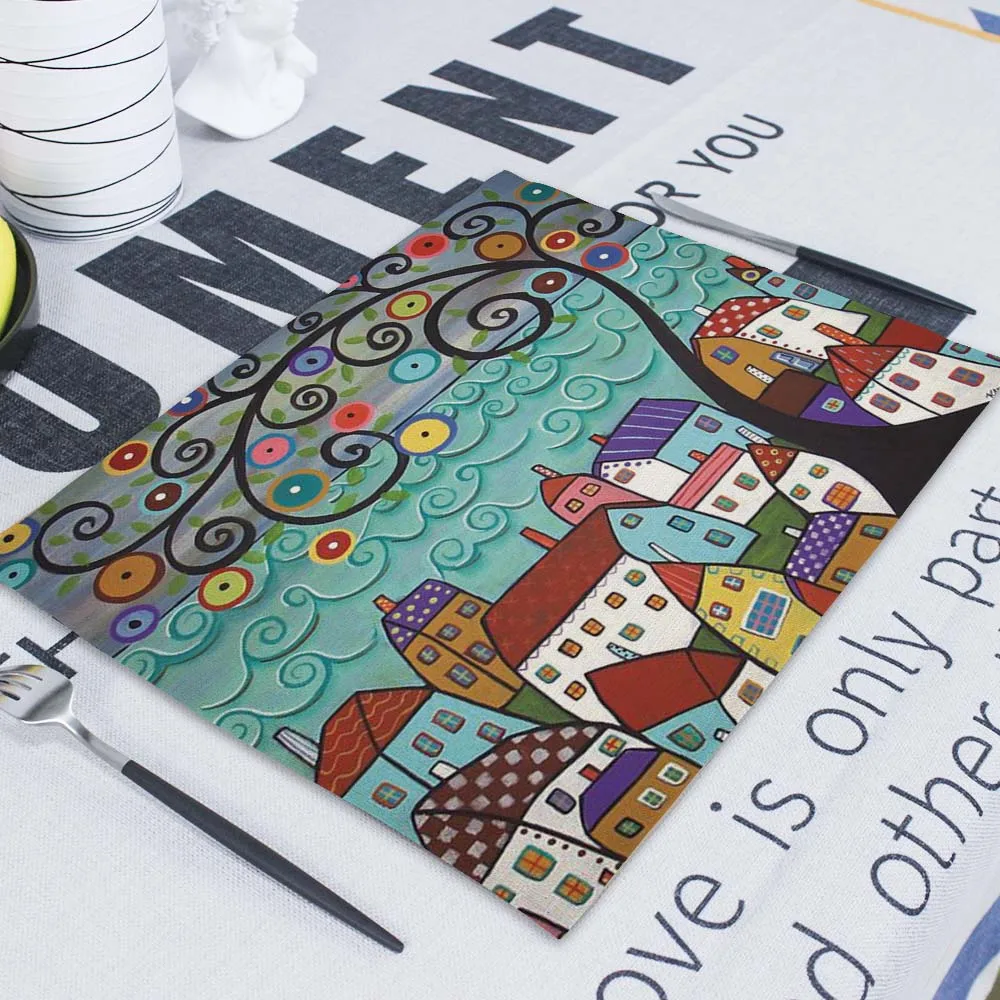 Fashion Table Napkins 42*32Cm Polyester Coasters For Glass Dish Mat Flower Girl American Placemats Dining Table Mat Under Hot