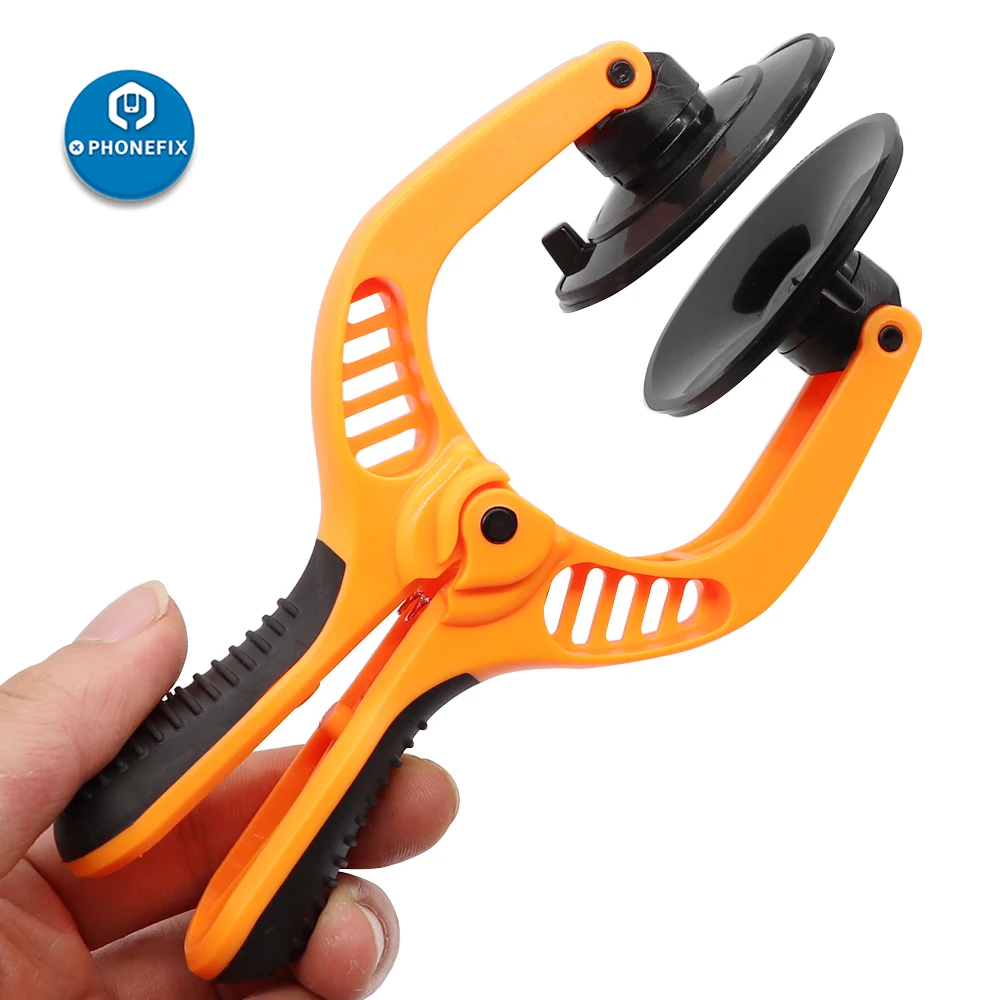 JM-OP10 LCD Screen Opening Tool Anti-slip Spring Pliers hand tools with 2pcs Suction Cups LCD Screen Disassemble Opening Tool