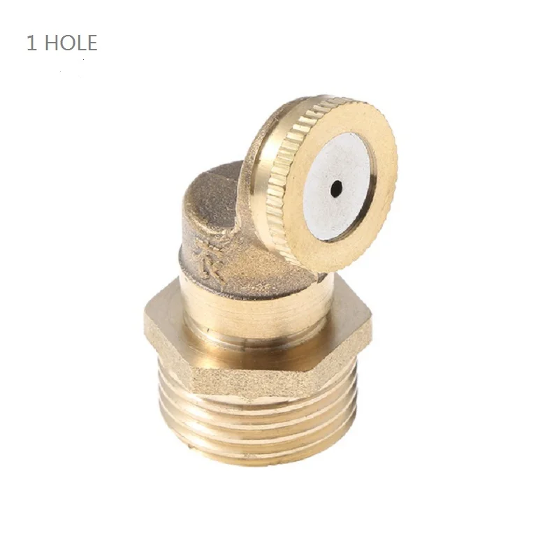 

1/2" Misting Nozzle Brass Atomizing Spray Fitting Nebulizer Hose Connector Water Sprinkler Adjustable for Garden Lawn Irrigation