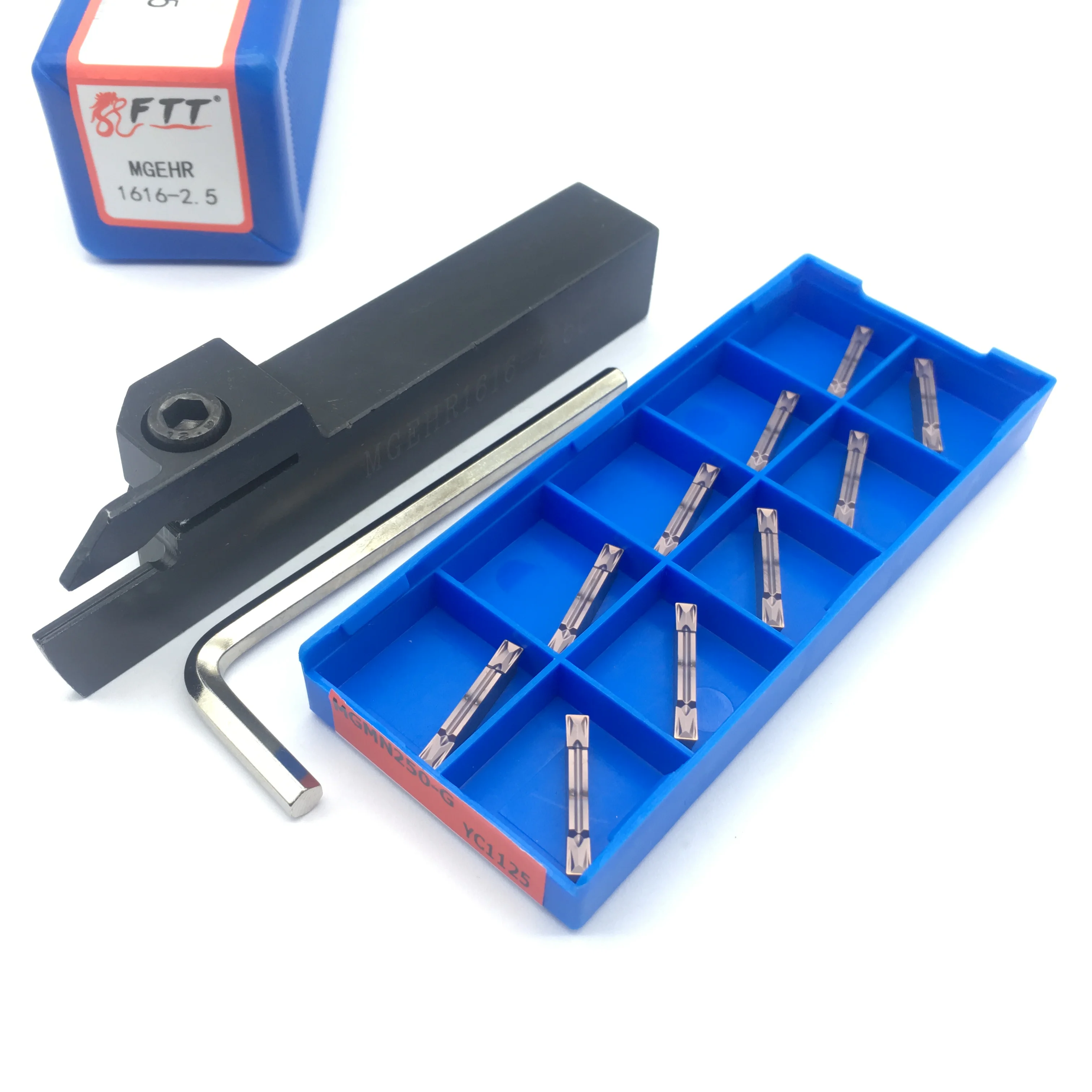 10 sztuk MGMN250 G YC1125 2.5mm wysokiej jakości wkładki z węglika 1PC MGEHR1616-2.5 zewnętrzne narzędzie do rowkowania uchwyt rozstanie narzędzie tokarskie zestaw