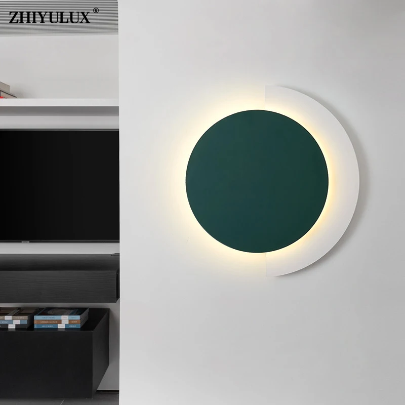 Orange Green Black New Modern LED Wall Lights Living Study Room Bedroom Bedside Corridor Aisle Parlor Flats Lamp Indoor Lighting