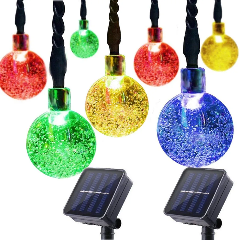 5m/6,5 m String Lichter Solar Blase Ball Lichterkette LED String Lichter Weihnachten Außen Dekoration Garten Licht fee Lichter