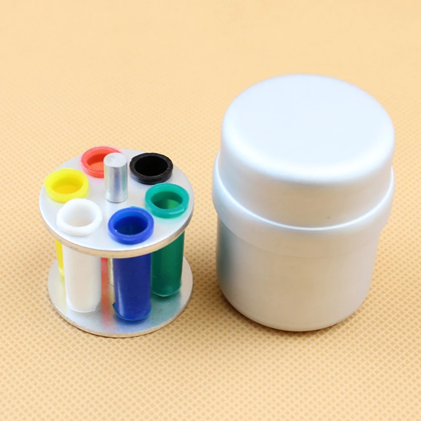 ทันตกรรมไฟล์ Burs ผู้ถือกล่องเก็บกล่องฆ่าเชื้อโรคกล่องรอบ6หลุม Diamond Bur คอนเทนเนอร์,4สี