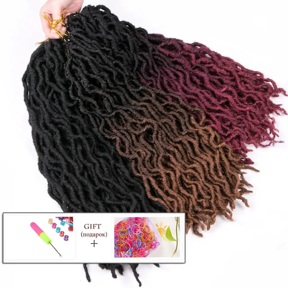 Faux Locs syntetyczne włosy plecione włosy kręcone dredy 20 Cal 24 korzenie/szt., Locs Twist warkocz z włosów Ombre rozszerzenia czarny, brązowy