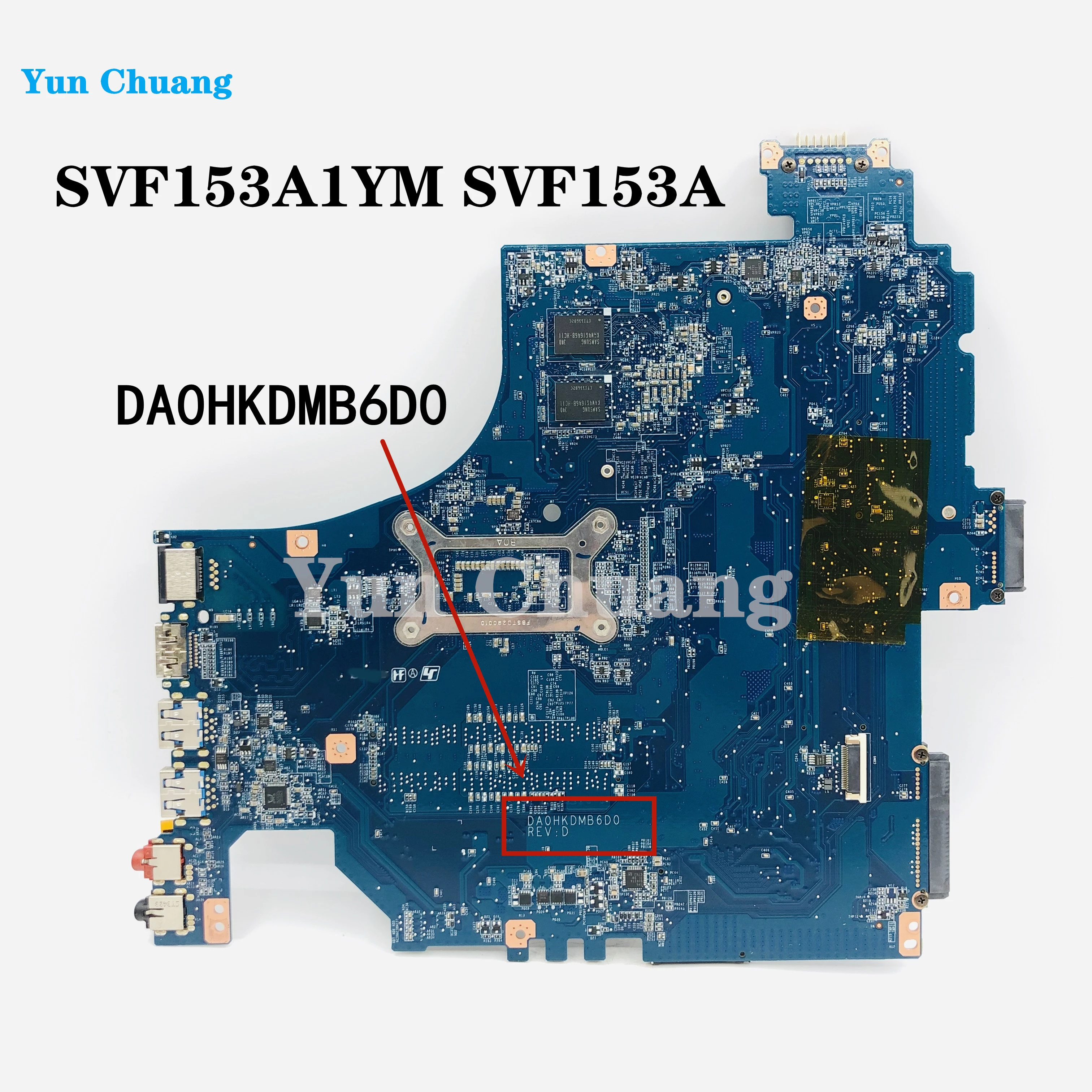 A1971744A DA0HKDMB6D0 Mainboard For Sony SVF153A1YM SVF153A SVF153 Laptop Motherboard With i5-4200 CPU GT740M 2G GPU 100% work