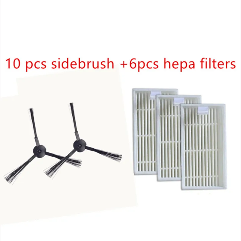 

16 шт./лот боковые щетки 10 шт (5 пар) + hepa фильтр X6 шт для chuwi ilife V5 (CW310) V5 PRO V3 V3 + Замена пылесоса