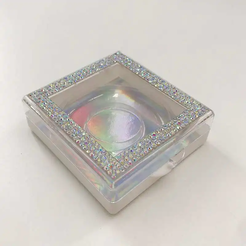 Glitter Diamond Case 3D 5D 25mm Mink Eyelashes Custom Glitter Rhinestone Packaging Box