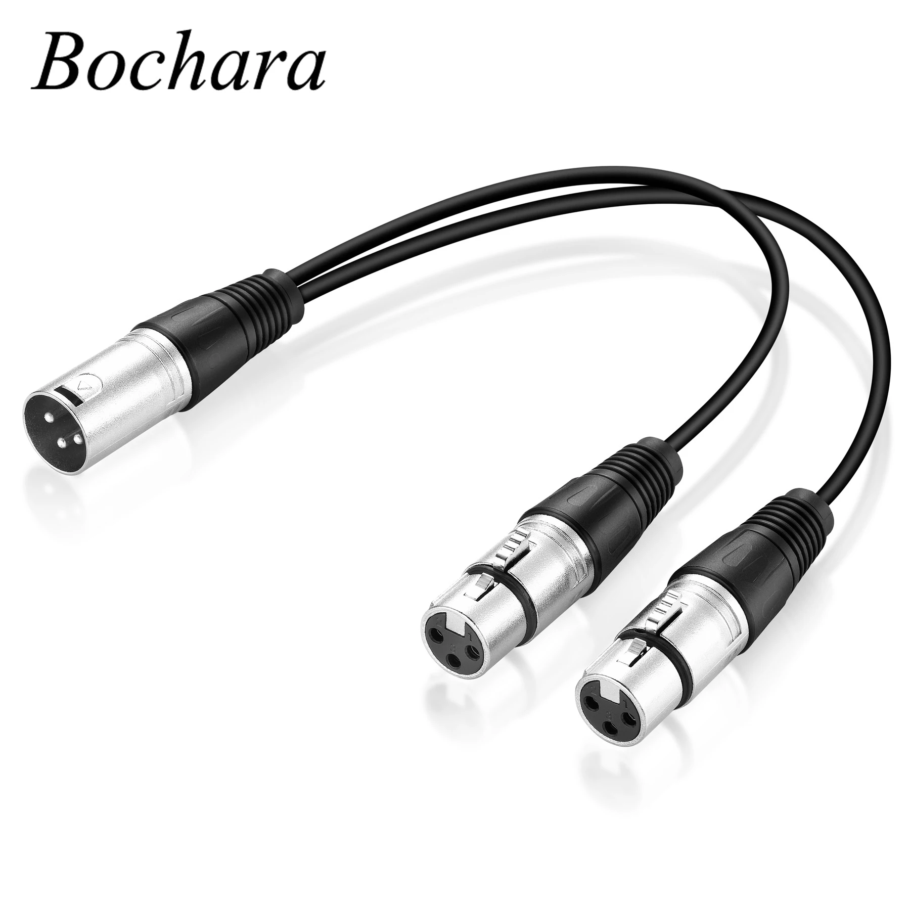 Bochara-convertidor de Cable Y divisor para amplificador de mezclador de micrófono, XLR hembra a Dual XLR macho, XLR macho a Dual XlR hembra, 30cm