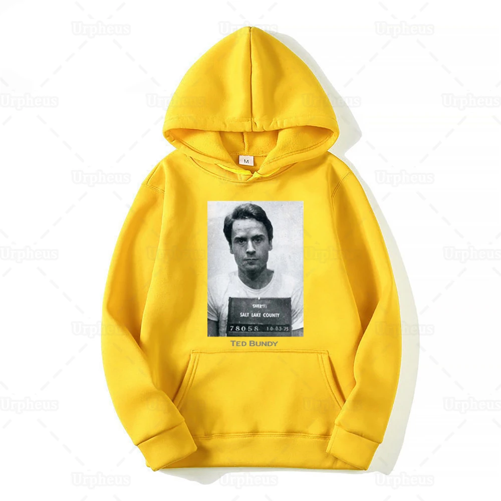 Ted Bundy Mugshot Hoodies Serial Killer Bundy Pullover Hoodie เสื้อกันหนาว