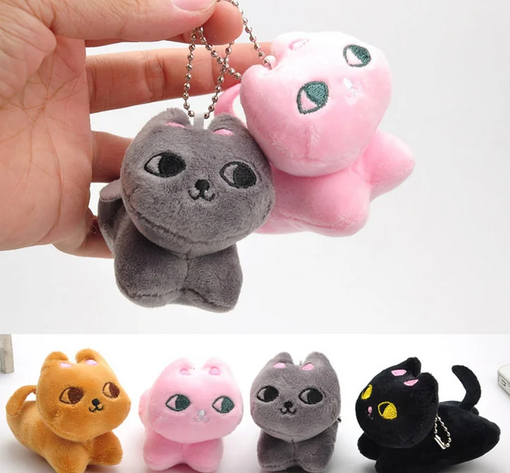 1pc Color Random 7cm Little Cat Plush Toy Stuffed Toy , Pendant Keychain Gift Plush Toy For Wedding Bouquet Doll Toy