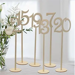 10pcs/pack Hot Style Wooden Wedding Supplies Wedding Place Holder Table Number Figure Card Digital Seat Decoration Birthday Tool