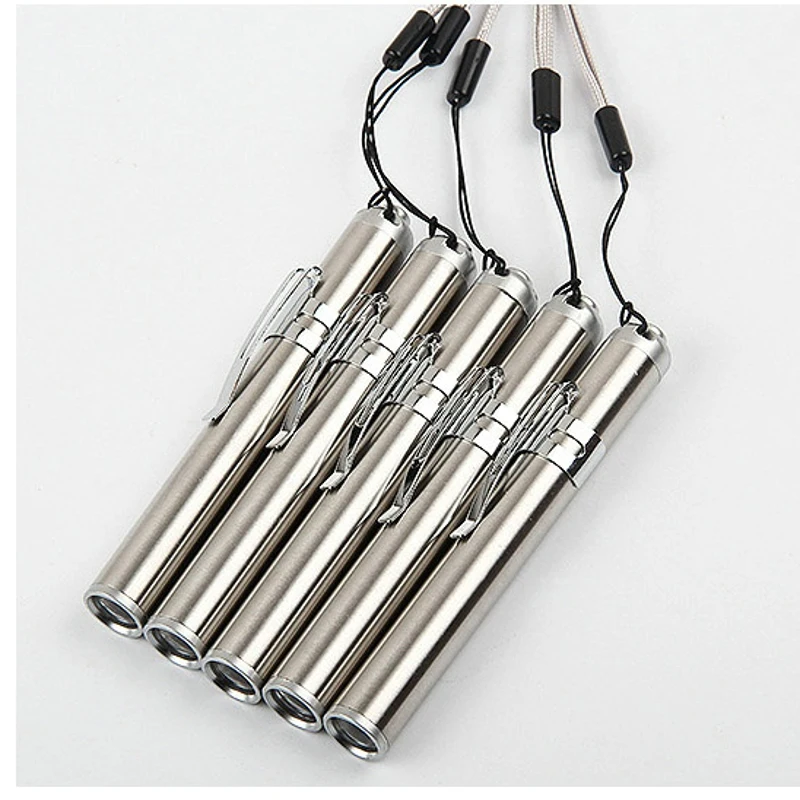 Long Strong medical pen Stainless Steel Pupil Light Led Home Lighting Portable Nurse Doctor Pen Flashlight Oral Mini