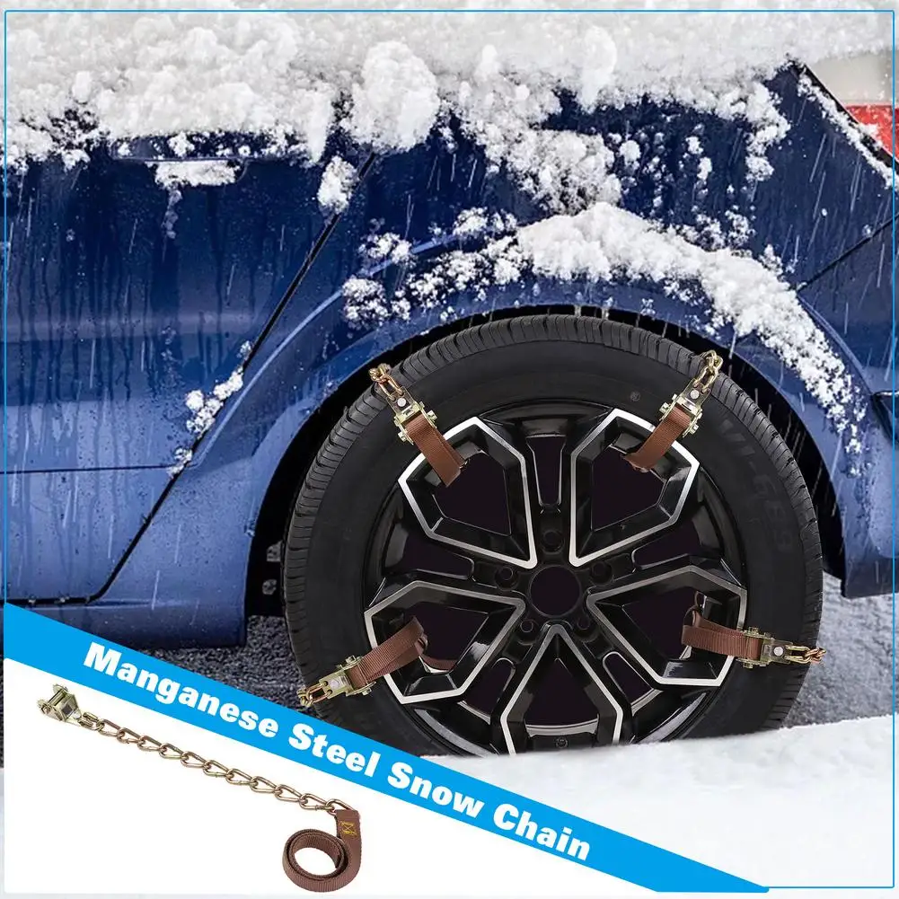 Car Tire Snow Chain Durable Manganese Automobile Snow Tire Anti-skid Tires Chain Tool Emergency Winter Universal Car Accessories