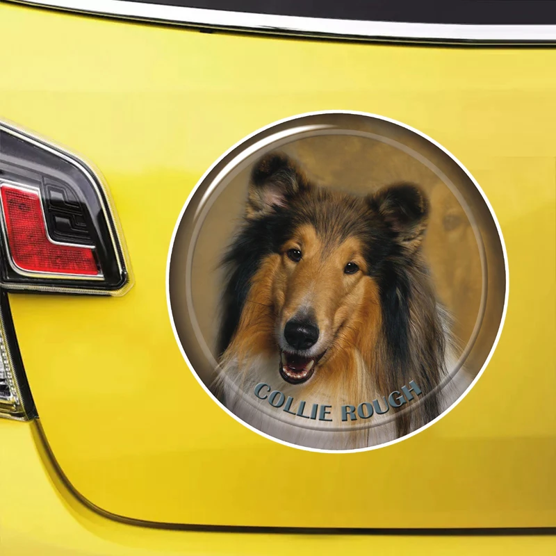 

S62122# Collie Rough Self-adhesive Decal Car Sticker Waterproof Auto Decors on Bumper Rear Window Laptop Choose Size